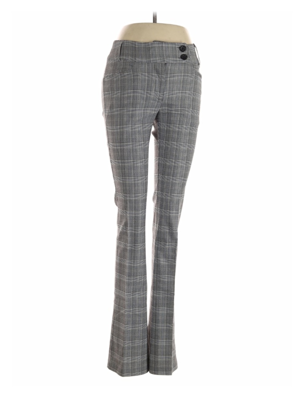 Gray Plaid Women's Dress Pants